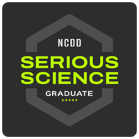 Logo for NCOD Serious Science Graduate program, featuring neon green 'SERIOUS SCIENCE' text inside a hexagonal emblem on a dark background.